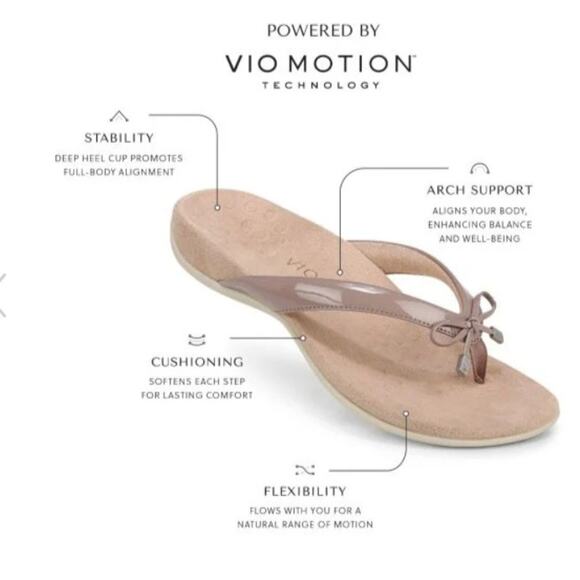 VIONIC Bella Toe Post Flip Flop Sandals with Bow Black Lizard Reptile Women's 7 - Picture 13 of 15